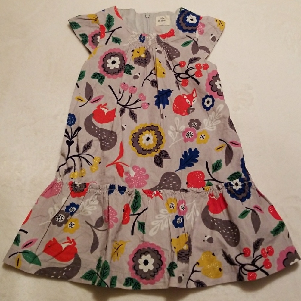 NWOT Girl's Mini Boden Forest Friends Dress sz4-5Y